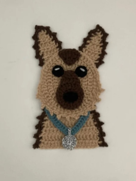 Other - Handmade Crochet German Shepherd coaster- made to order (example)
